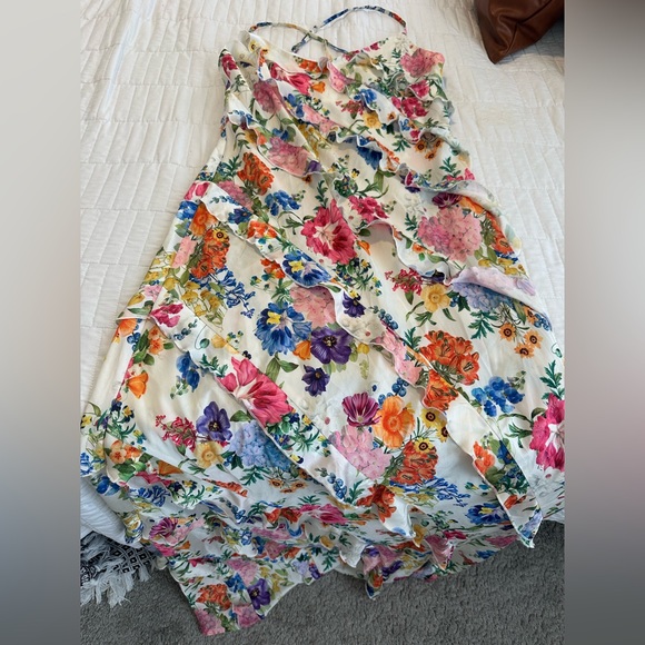 NWOT Show Me Your Mumu Romance Ruffle Dress Iv Botanical Floral M ! - Picture 5 of 7